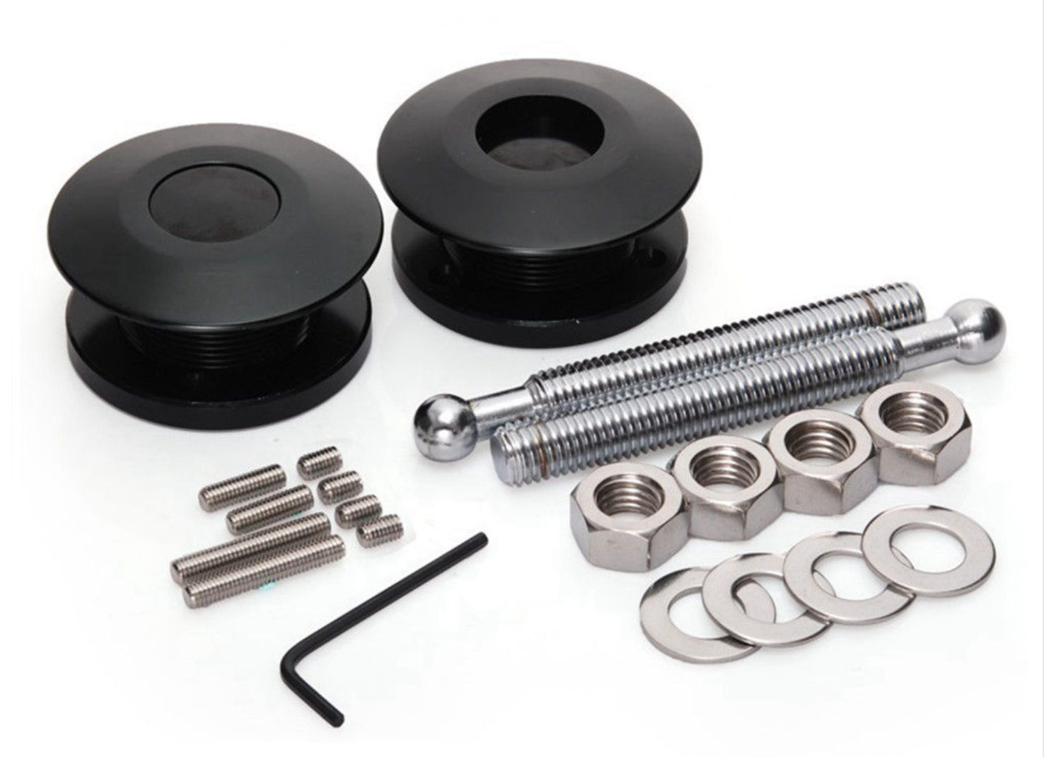 Push Button Billet Hood Pins Lock Clip Kit Car Quick Latch Universal Black