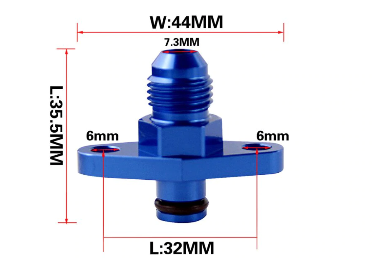 Fuel Rail Pressure Regulator Adapter AN6 Blue For Nissan Toyota Subaru
