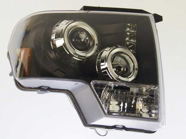 Head Lights for Ford F150 Black Lamps Pair