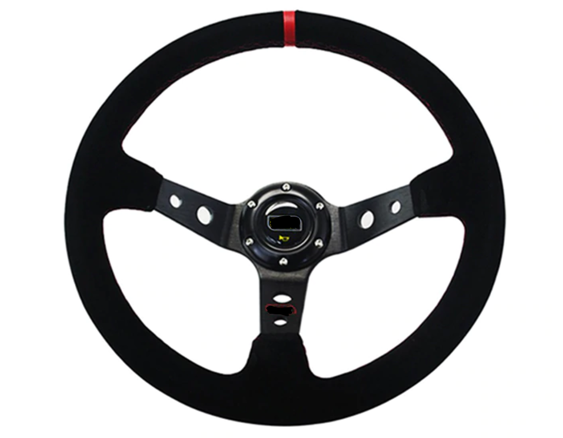 Steering wheel ID=14inch 350mm Deep Corn Drifting Steering Wheel/Suede Leather Steering wheels Red