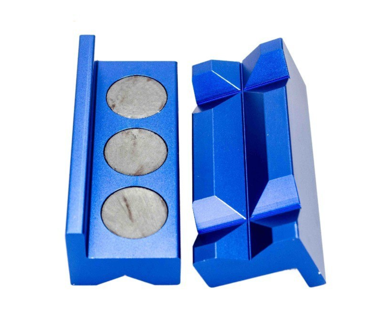Vise Jaw Protective Inserts Aluminum for AN Fittings - With Magnetic Back