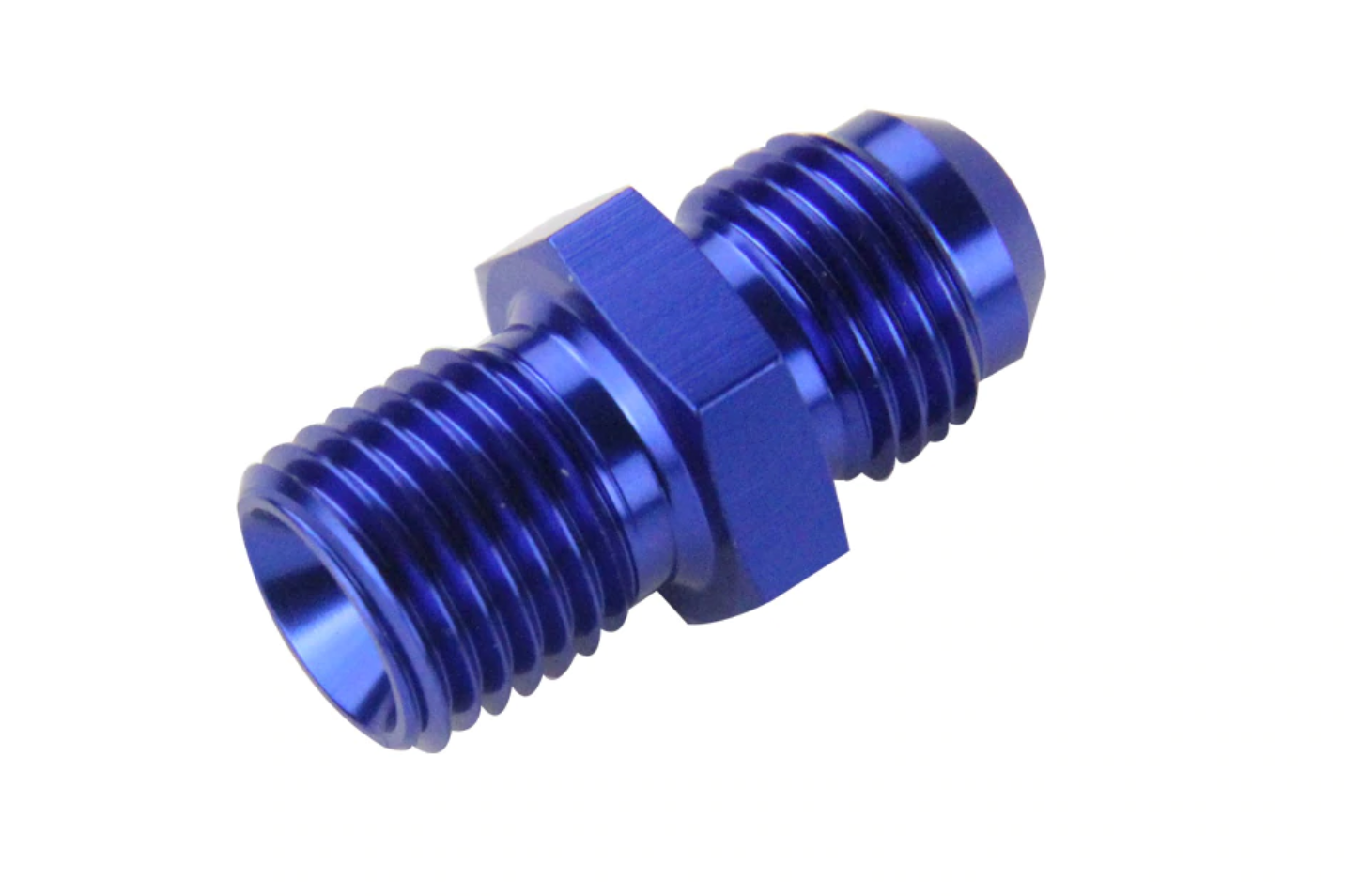 Male 6AN Flare to M14x1.5(mm) Metric Straight Fitting AN 6 To M14 *1.5 Port. Adapter Blue