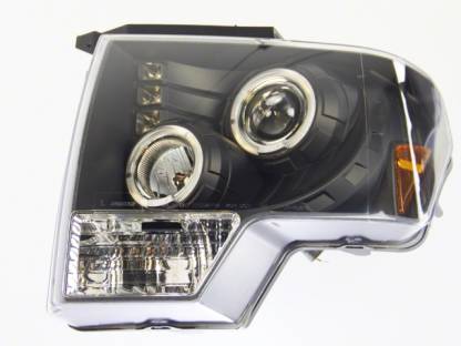 Head Lights for Ford F150 Black Lamps Pair