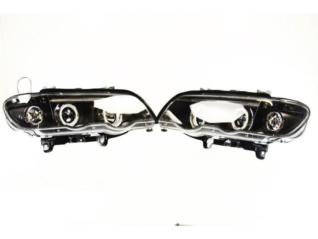 Head Lights for BMW X5 E53 00-03 Black Lamps