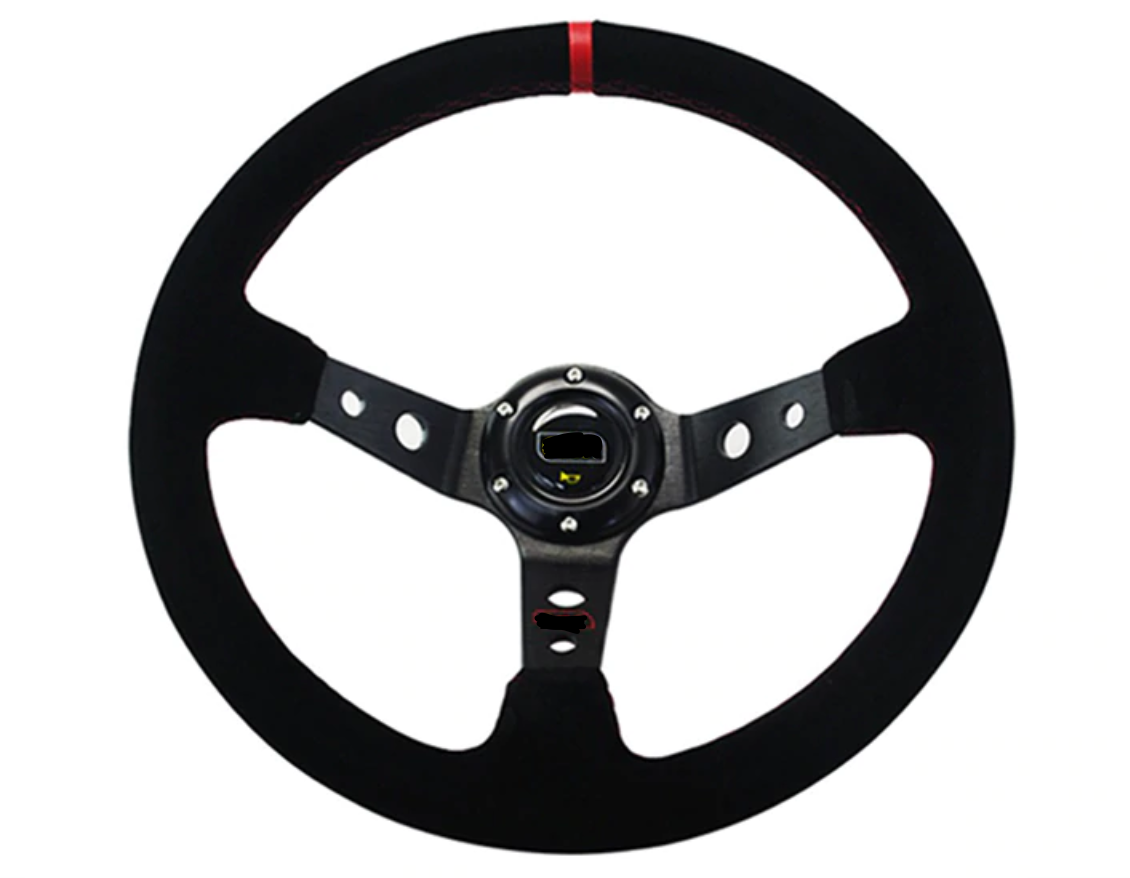 Steering wheel ID=14inch 350mm  Deep Corn Drifting Steering Wheel/Suede Leather Steering wheels Red